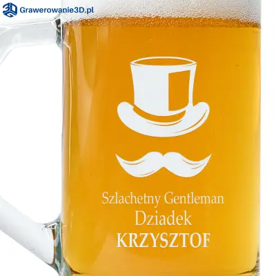 grawerowany kufel do piwa na imieniny dziadka